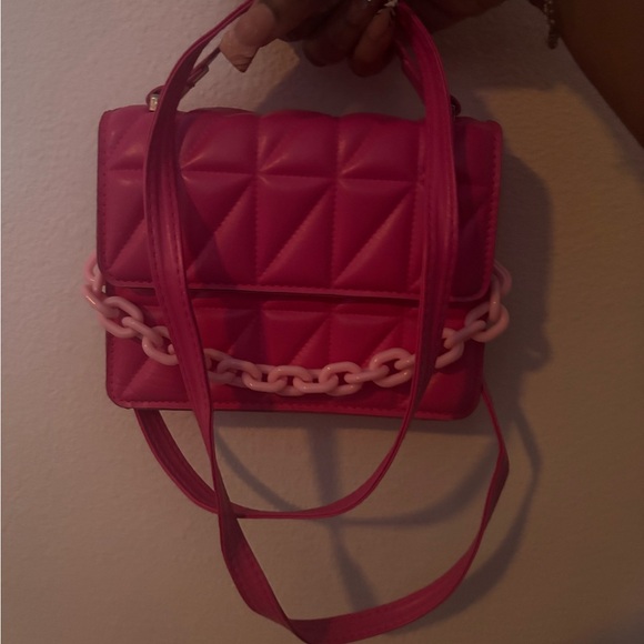 Pink Quilted Chain Handbag - Picture 3 of 3